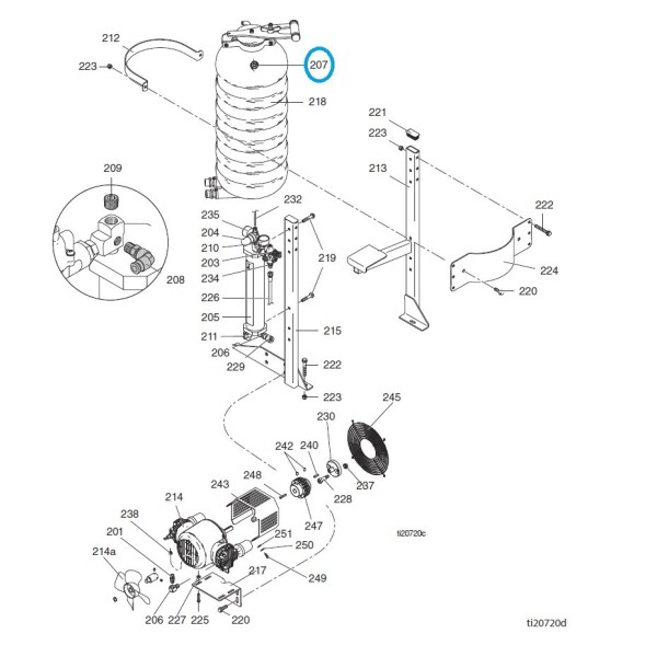 Raccord coude tube kit billeur