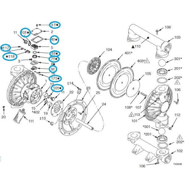 KIT de reparation vanne d'air pompe HUSKY