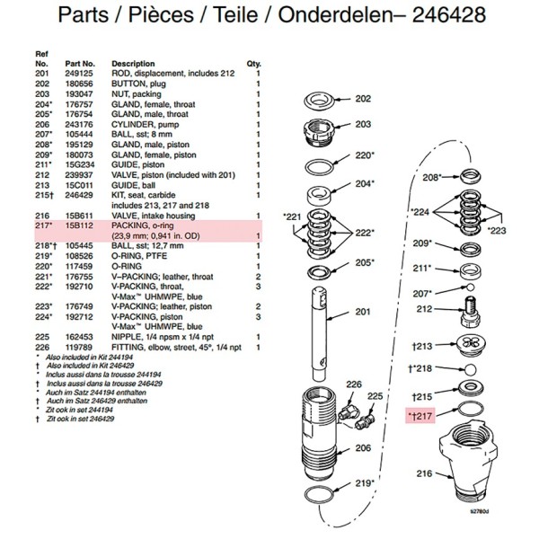 Joint de pied de pompe Lazer 3400