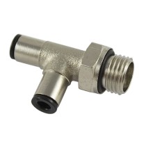 Raccord pneumatique en T 6 Mâle Tournant (1/4)