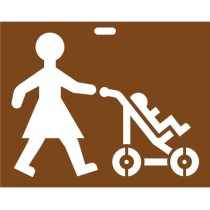 Pochoir femme et poussette