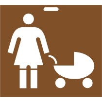 Pochoir femme et landau