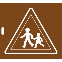 Pochoir panneau danger A13a