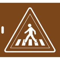 Pochoir panneau danger A13b